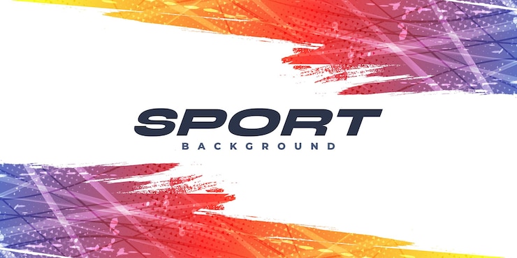 Vector blauwe en gele gradiënt penseel achtergrond met halftone-effect kleurrijke grunge achtergrond voor sportbanner of posterontwerpelement