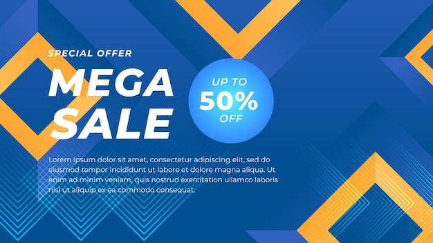 Blauwe en gele vectorgradiënt abstracte verkoop achtergrond met geometrische vormen elementen Voor achtergrondpresentatie achtergrond behang banner brochure web lay-out en cover