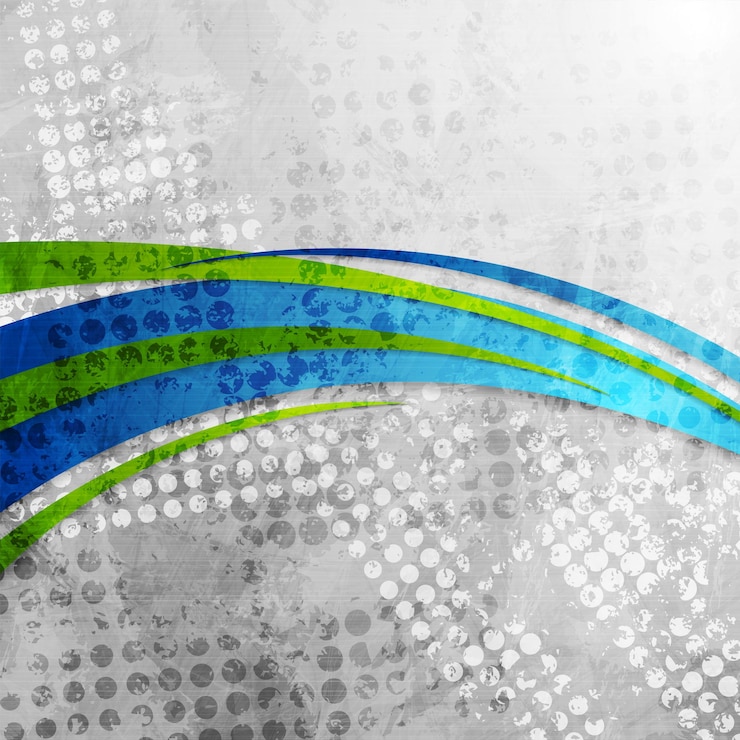 Vector blauwe en groene golven abstracte grunge corporate achtergrond