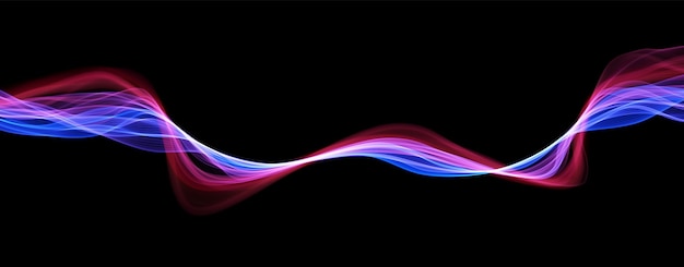 Blauwe en rode abstracte golf Magische lijnontwerp Stroomcurve bewegingselement