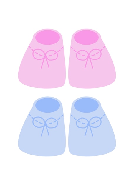 Blauwe en roze slofjes met veters voor baby's Kleding voor jonge kinderen