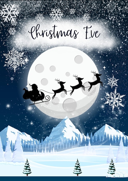Blauwe en witte speelse kerst avond flyer 1