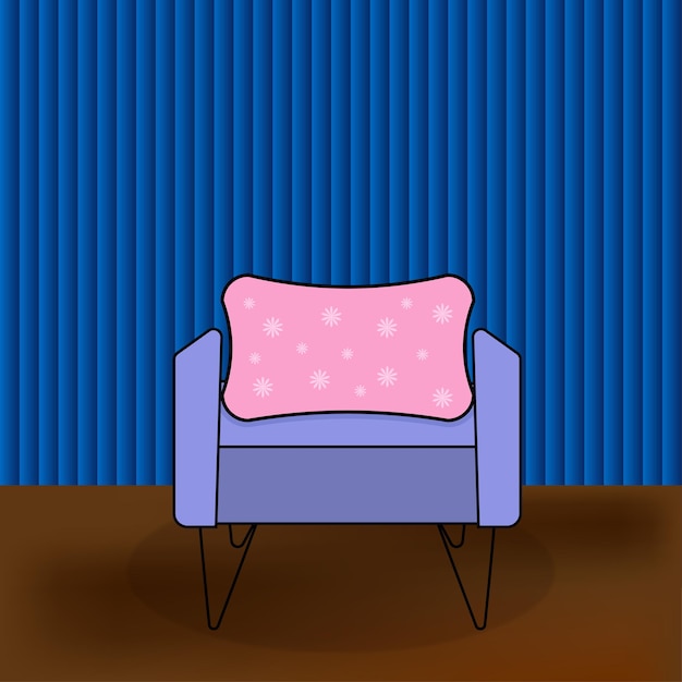 Blauwe fauteuil Decor