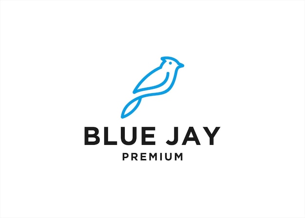 Blauwe gaai vogel logo ontwerp vectorillustratie