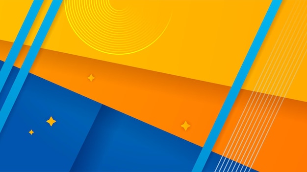 Blauwe gele en oranje abstracte achtergrond voor vectorpresentatieontwerp met modern en futuristisch bedrijfsconcept