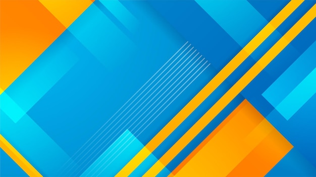 Blauwe gele en oranje abstracte achtergrond voor vectorpresentatieontwerp met modern en futuristisch bedrijfsconcept