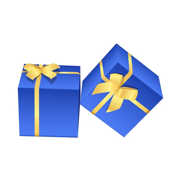 Blauwe geschenkdoos met lint - geschenkdoos vectorillustratie