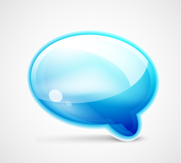 Blauwe glanzende chatbox