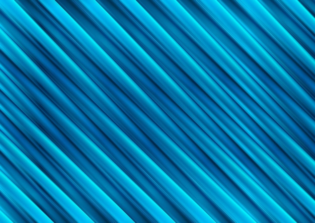 Blauwe glanzende diagonale strepen abstracte technische achtergrond