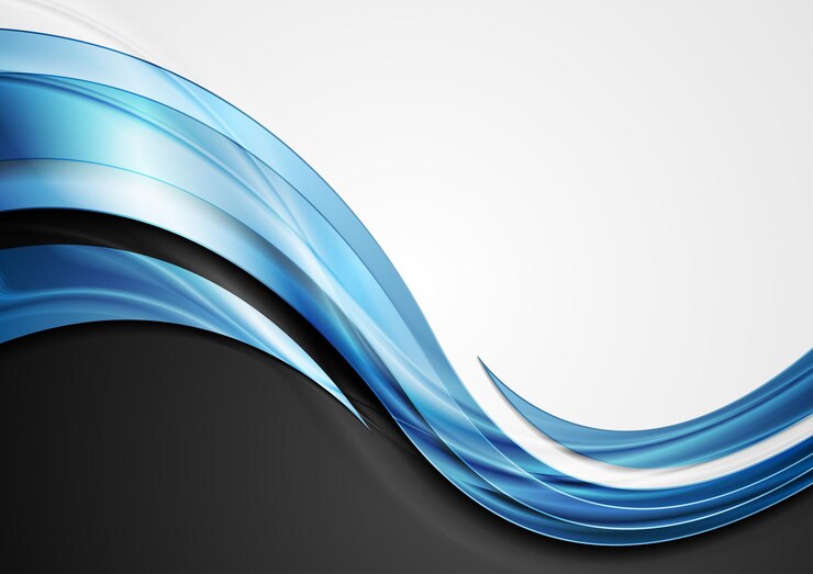 Vector blauwe glanzende glanzende golven abstracte achtergrond