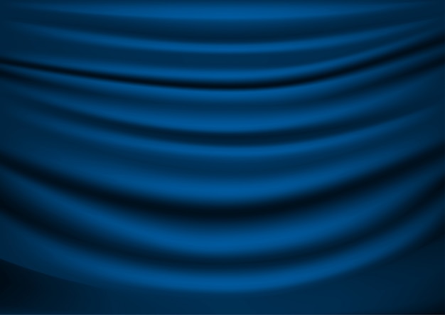 Blauwe gordijnen. Abstracte achtergrond