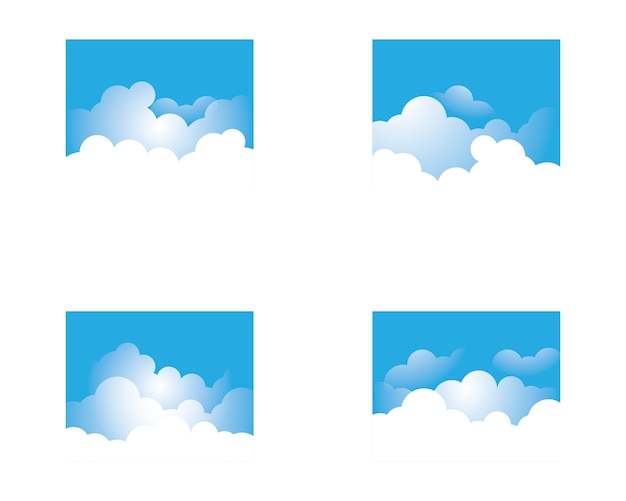 Blauwe hemel met de illustratieontwerp van het wolkenpictogram