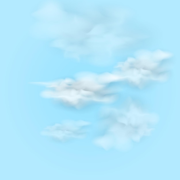 Vector blauwe hemelachtergrond met witte wolken vector illustratie eps 10