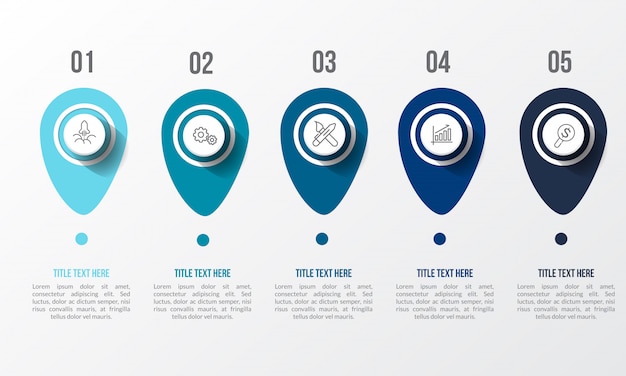 Blauwe infographic met 3d-tabel