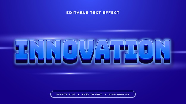 Blauwe innovatie 3D bewerkbare tekst effect lettertype stijl
