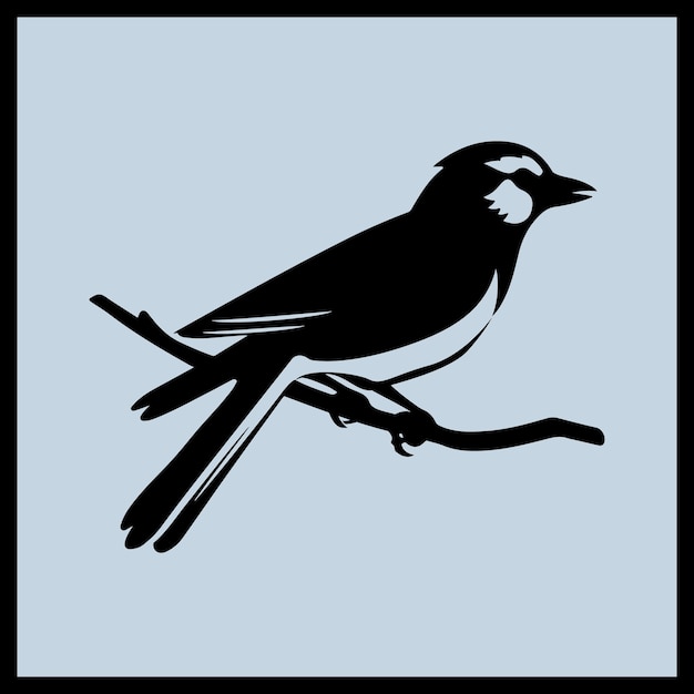 Blauwe Jay Zwarte Silhouet Vector