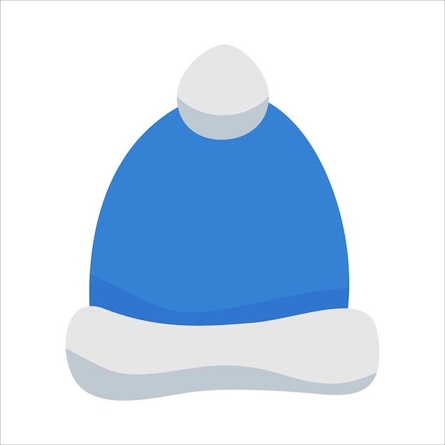 Blauwe kerstman hoed geïsoleerd op witte achtergrond winter prettige kerstdagen en nieuwjaar viering