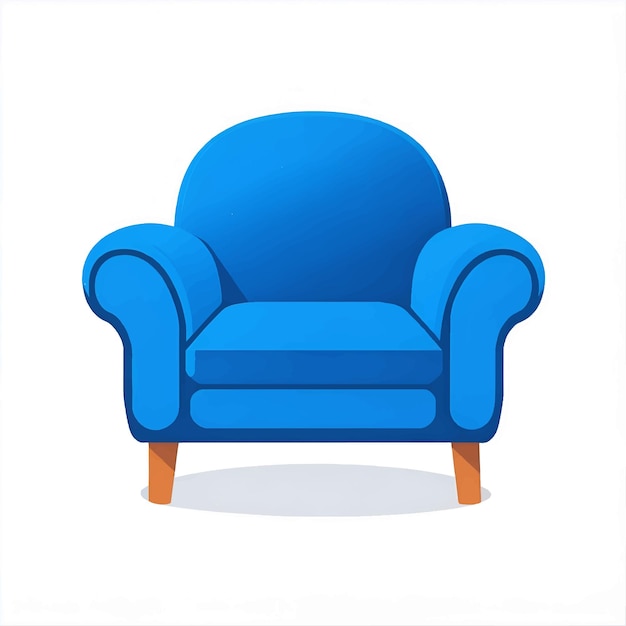 blauwe kleur bank fauteuil vectorillustratie