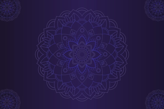 Blauwe kleur sier mandala ontwerp achtergrond vector