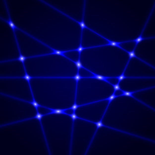 Blauwe laserstralen. lichteffect.