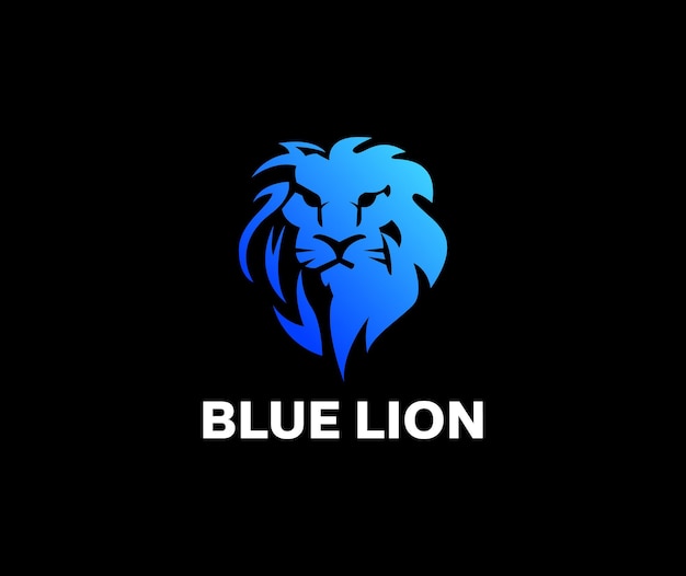 Blauwe Leeuw Logo Vector Illustratie