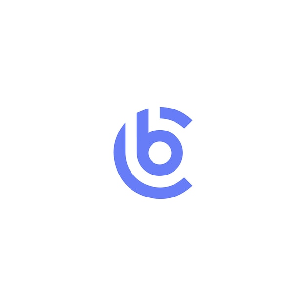 Blauwe letters b en b met een witte achtergrond