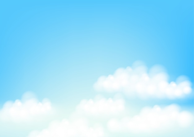 Blauwe lucht met witte wolken. vector illustratie