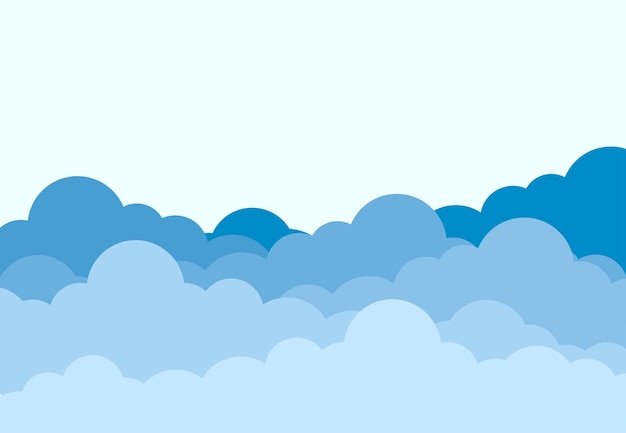 Blauwe lucht met wolken voor posterpresentatie website ontwerp concept lege ruimte voor tekst Vectorillustratie