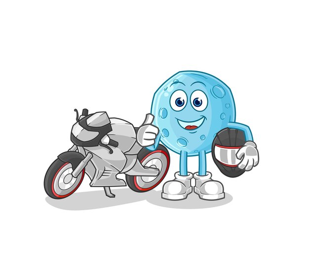 Blauwe maan racer karakter cartoon mascotte vector