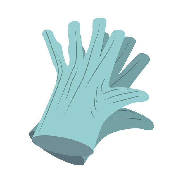 Vector blauwe medische latex handschoen pictogram geïsoleerd op een witte achtergrond design elementen vector illustratie