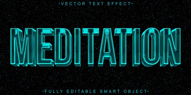 Blauwe Meditatie Vector Volledig bewerkbaar Smart Object Text Effect