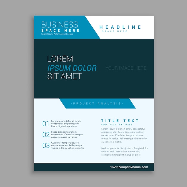 Vector blauwe moderne bedrijfs brochure vector ontwerp