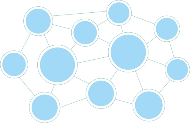 Vector blauwe naadloze patroon achtergrond met veelkleurige verbonden cirkels ringen