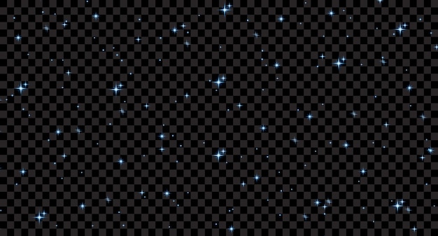 Blauwe nacht sterrenhemel achtergrond Vector horizontale ontwerpsjabloon Donkere nacht sterren achtergrond Vectorillustratie