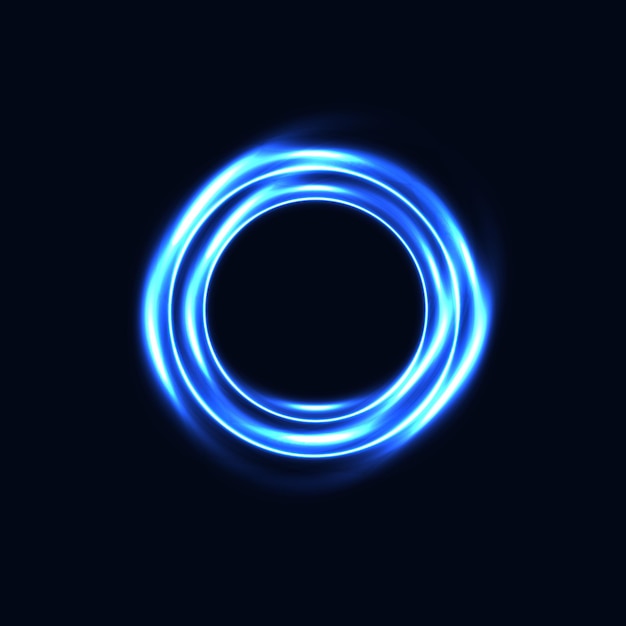 Blauwe neon cirkel gloed