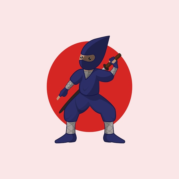 Vector blauwe ninja