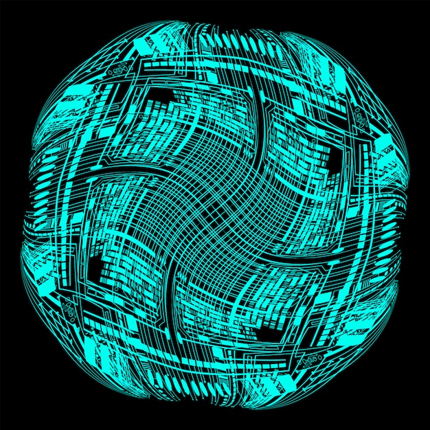 Blauwe oog cyber kring toekomstige technologie concept achtergrond