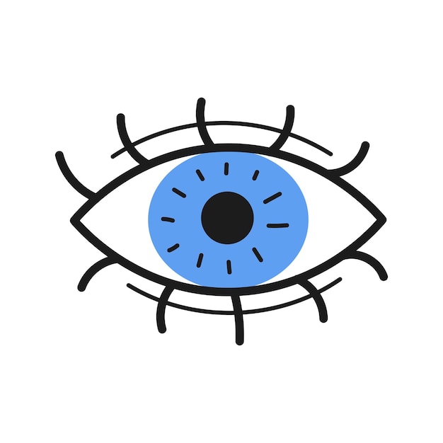 Vector blauwe oog met wimpers vector illustratie