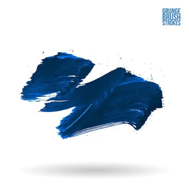 Vector blauwe penseelstreek en textuur grunge vector abstract handgeschilderd element