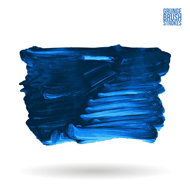 Blauwe penseelstreek en textuur Grunge vector abstract handgeschilderd element