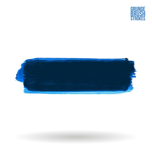 Blauwe penseelstreek en textuur Grunge vector abstract handgeschilderd element