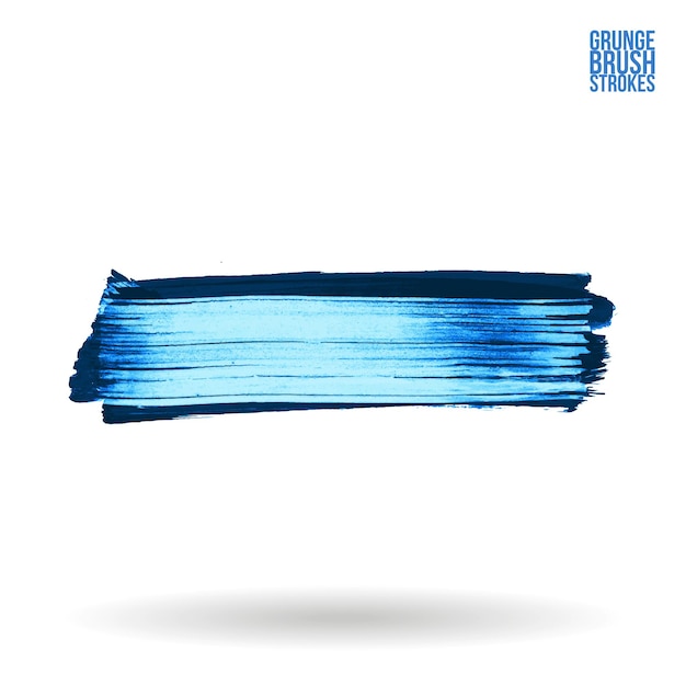 Blauwe penseelstreek en textuur Grunge vector abstract handgeschilderd element