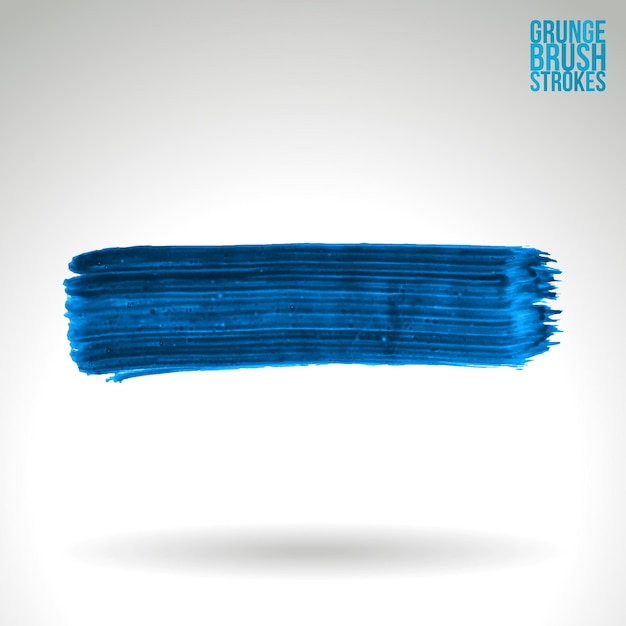 Blauwe penseelstreek en textuur. Grunge vector abstracte hand - geschilderd element.