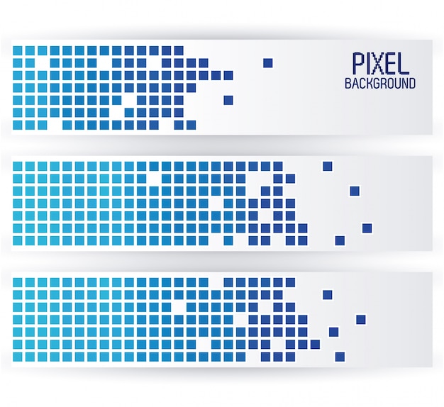 Blauwe pixelachtergrond in horizontale stroken