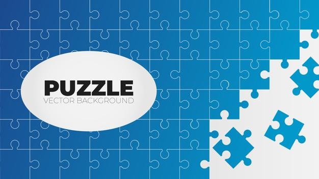 Blauwe puzzel achtergrond