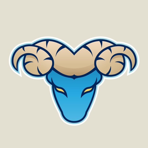 Vector blauwe ram of ram pictogram vooraanzicht vector illustratie