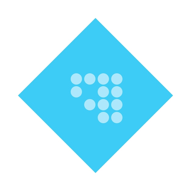 Blauwe ruit met gestippeld symbool vector ontwerpelement
