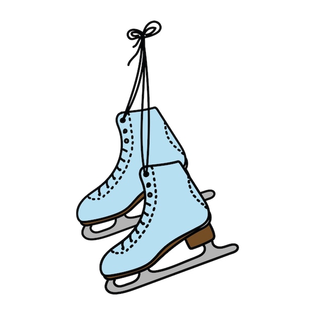 Vector blauwe schaatsen voor schaatsen op ijs ontwerpelement van ansichtkaarten banners en sticker