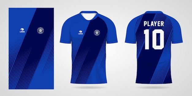 Blauwe sportshirt jersey ontwerpsjabloon