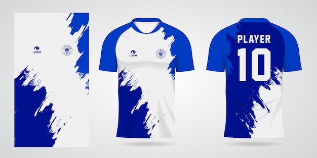 Blauwe sportshirt jersey ontwerpsjabloon